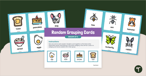 Go to Groups of 4 - Random Grouping Cards teaching resource