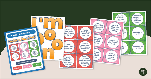 Go to I’m Done, Now What? Fast Finishers Display (1-2) teaching resource