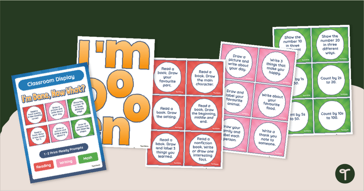 I’m Done, Now What? Fast Finishers Display (1-2) teaching resource