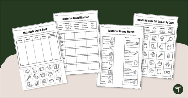 Go to Material Sorting Worksheets (Year 4) teaching resource