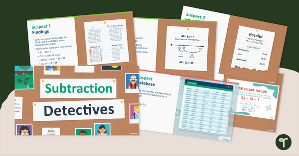 Go to Subtraction Detectives – Subtraction Strategy Activities teaching resource