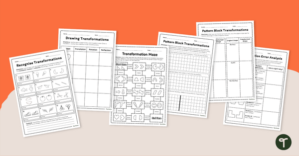 Go to Year 5 Transforming Shapes Worksheet Pack teaching resource