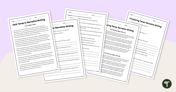 Go to Verb Tense in Narrative Writing Worksheets teaching resource
