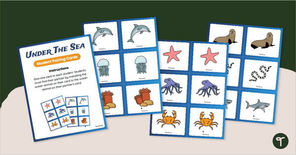 Go to Under the Sea - Student Pairing Cards teaching resource