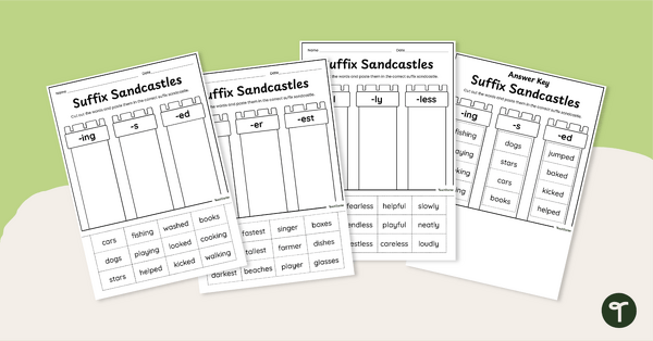 Go to Suffix Cut and Paste Worksheets teaching resource
