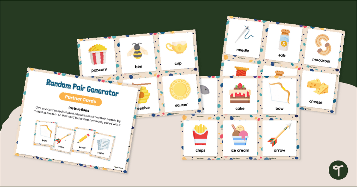 Random Partner Cards teaching resource