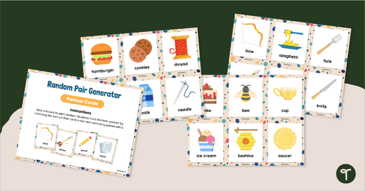 Random Pairing Generator - Partner Cards teaching resource