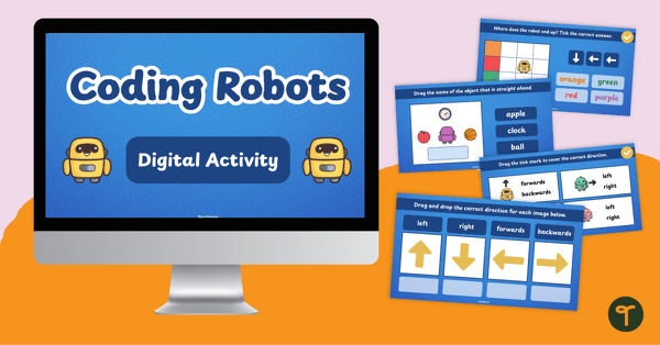 Go to Following Directions Activity — Coding Robots Interactive teaching resource