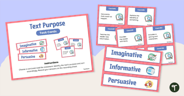 Go to Author’s Purpose Sorting Activity teaching resource