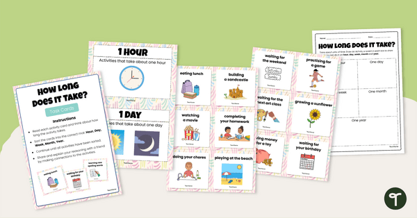 Go to Comparing Units of Time Sorting Activity teaching resource