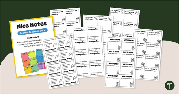 Go to Positive Feedback Note Templates teaching resource