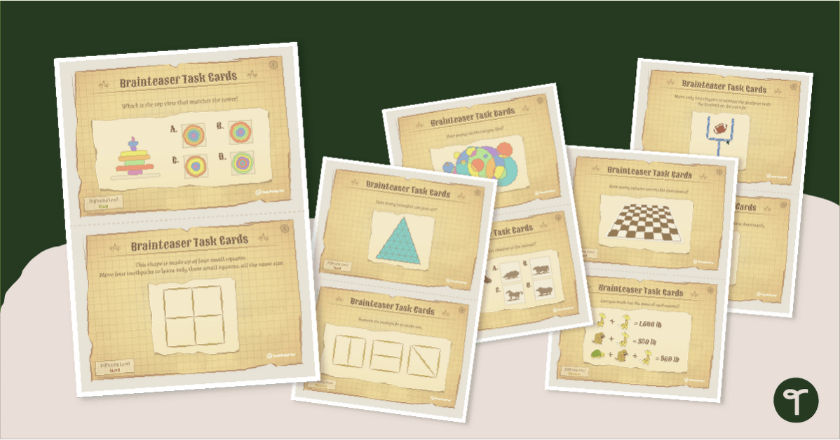 Visual Brain Teaser Task Cards teaching resource