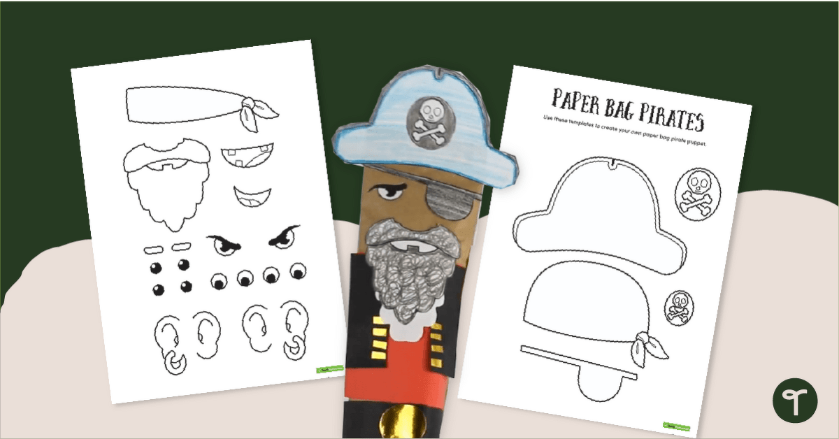 Paper Bag Pirate - Puppet Making Activity teaching resource