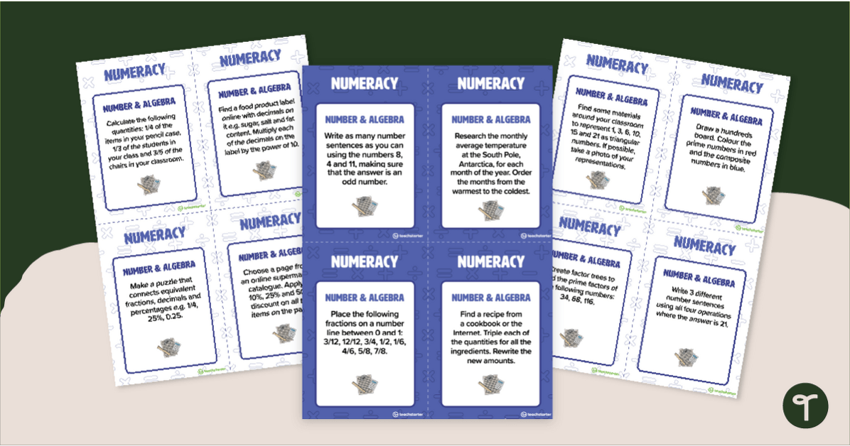 Fast Finisher Numeracy Task Cards - Year 6 teaching resource