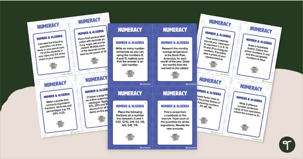 Go to Fast Finisher Numeracy Task Cards - Year 6 teaching resource