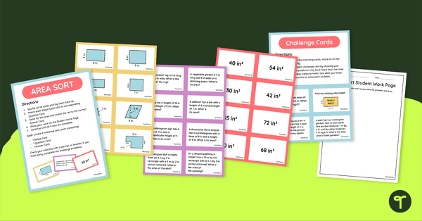 Go to Area of Rectangles Sorting Activity teaching resource