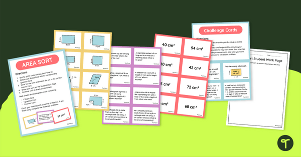 Go to Year 6 Area Sorting Activity teaching resource