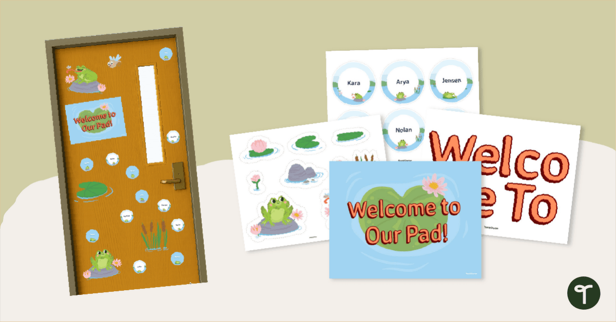 Welcome to Our Pad! Frog-Themed Classroom Door teaching resource