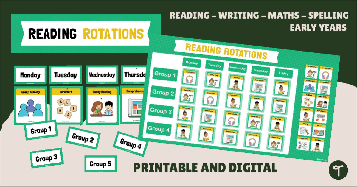 Centre Rotation Classroom Display - Printable & Digital teaching resource