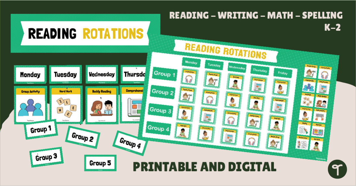 Center Rotation Classroom Display - Printable & Digital teaching resource