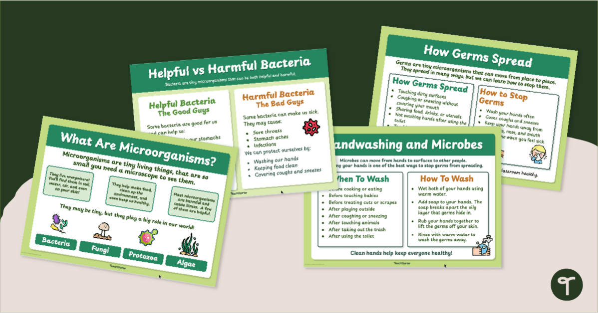 Microorganisms - Good and Bad Bacteria Poster Pack teaching resource