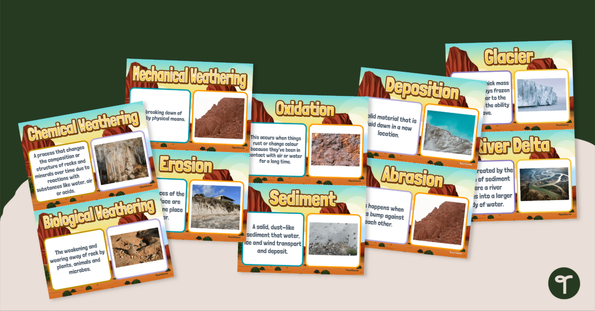 Weathering, Erosion and Deposition Poster Pack teaching resource