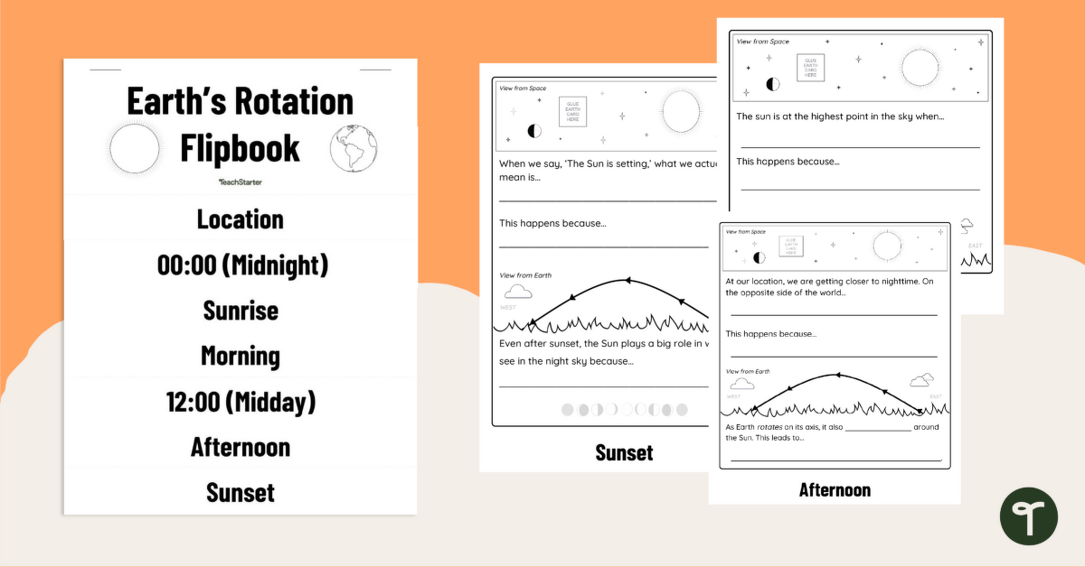 Earth's Rotation – Flipbook teaching resource