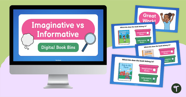Image of Imaginative vs Informative Book Bins Digital Activity