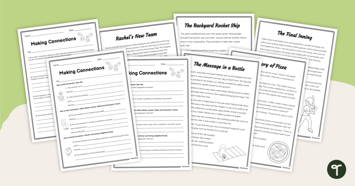 Making Connections Reading Comprehension Passages teaching resource
