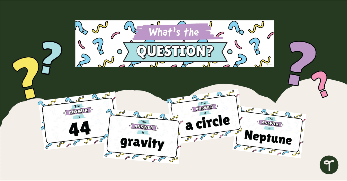 What's the Question? - Interactive Bulletin Board Display (Primary Grades) teaching resource
