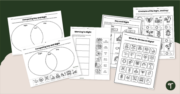 Go to Comparing Night and Day Worksheet Pack teaching resource