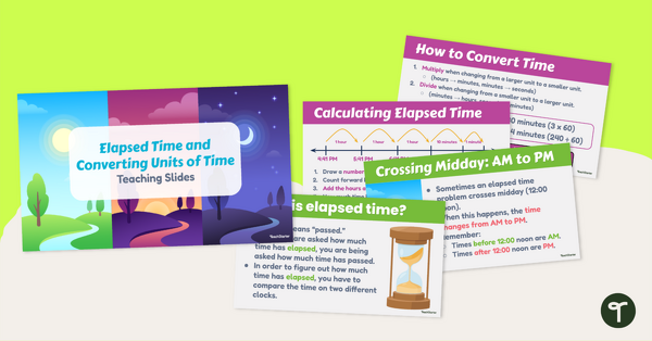 Go to Elapsed Time and Converting Units of Time Teaching Slides teaching resource