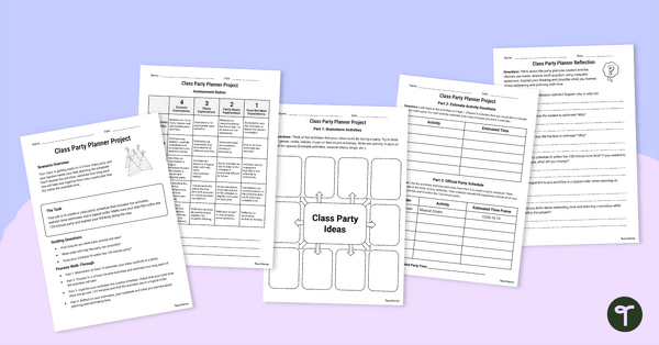 Go to Class Party Planner — Estimating Time Project teaching resource