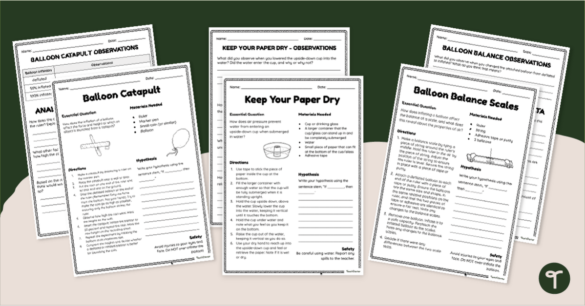 Does Air Have Mass? Matter Science Experiments teaching resource
