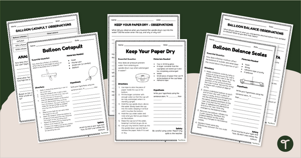 Go to Does Air Have Mass? Matter Science Experiments teaching resource