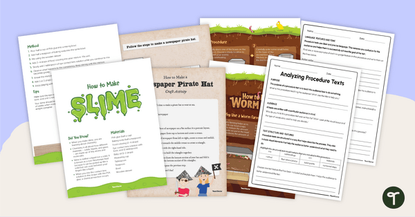 Go to Procedural Text Examples and Analysis Worksheet teaching resource