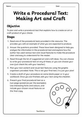Making Art and Craft – Procedure Writing Project teaching resource