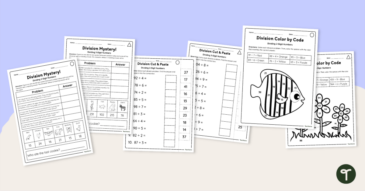 Division Worksheets teaching resource