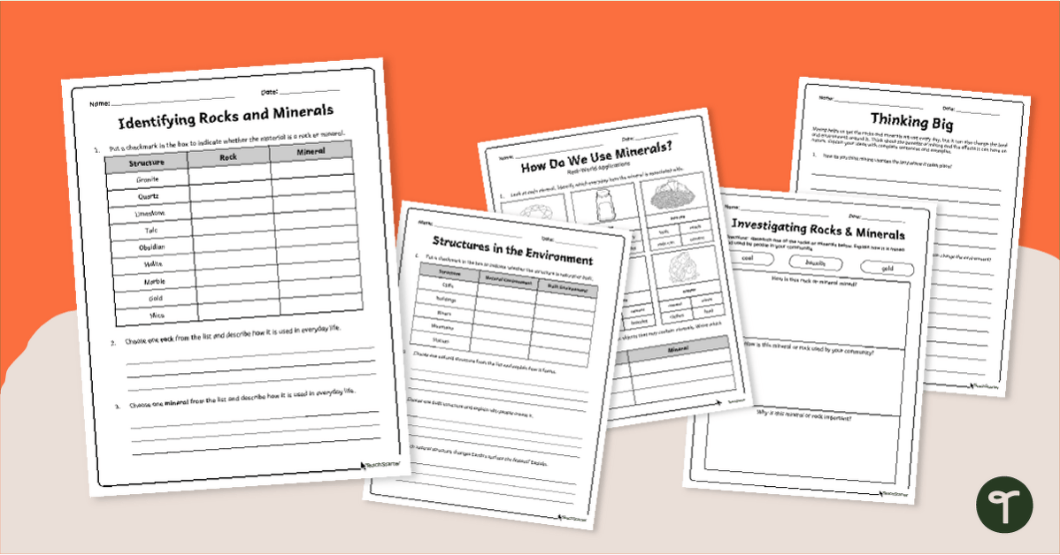 How We Use Minerals Worksheet Pack teaching resource