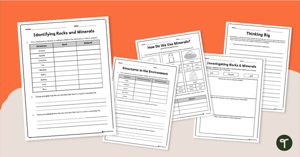 Go to How We Use Minerals Worksheet Pack teaching resource