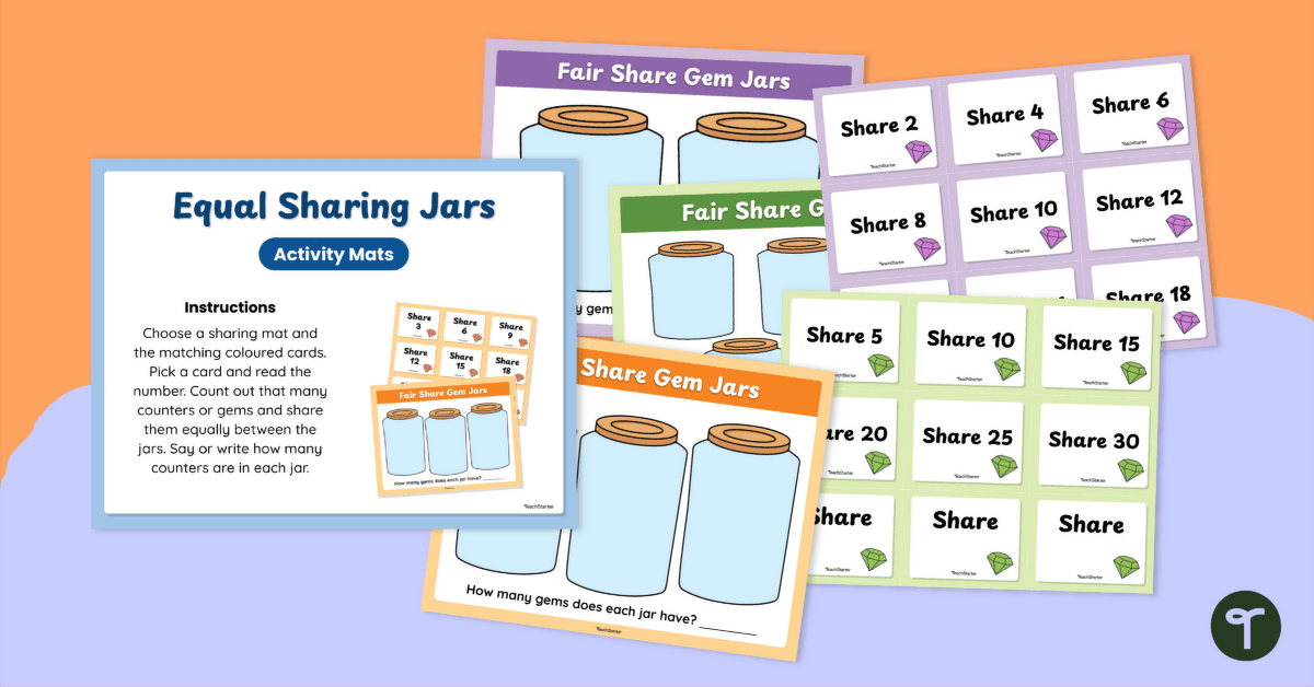 Prep Equal Sharing Mats Template teaching resource
