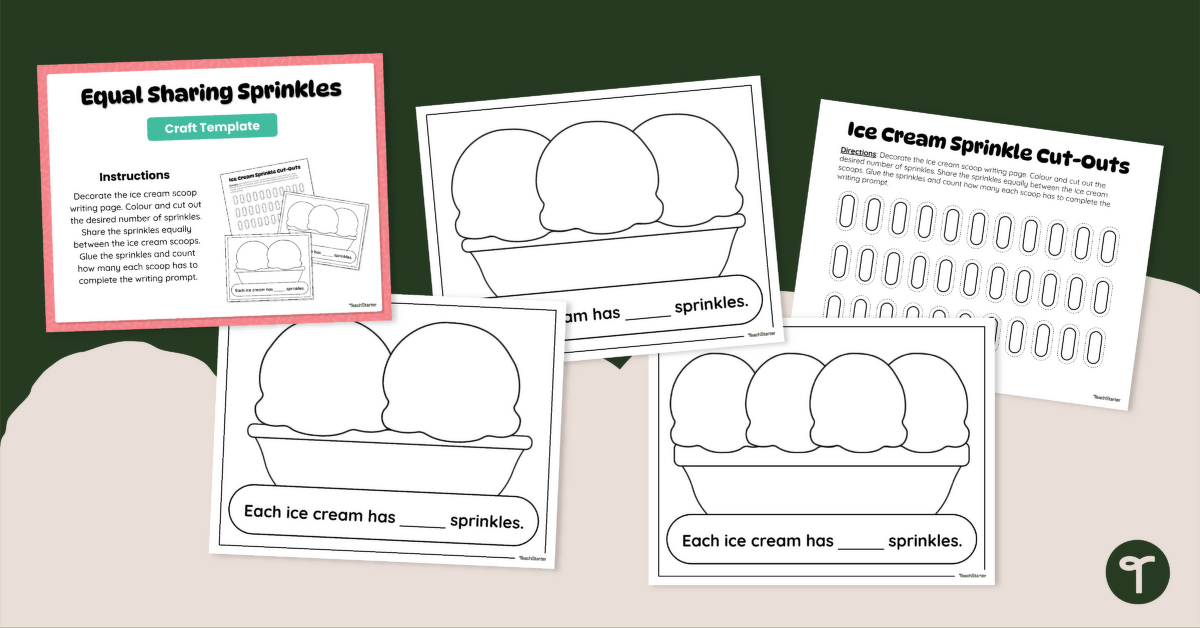 Equal Groups Activity – Ice Cream Sharing Craft teaching resource