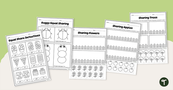 Go to Equal Sharing Worksheet Pack — Foundation teaching resource