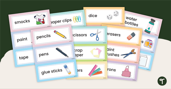 Go to Read the Room - Classroom School Supply Labels With Pictures teaching resource