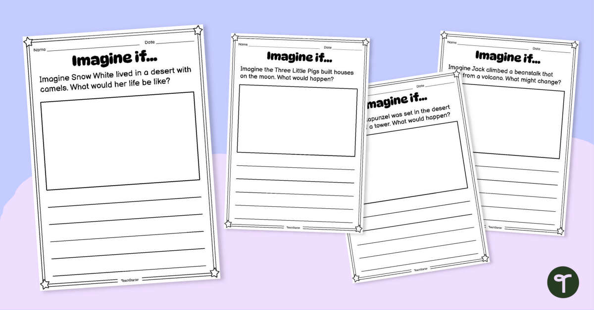 ‘Imagine if…’ Changing Setting Worksheet Set teaching resource