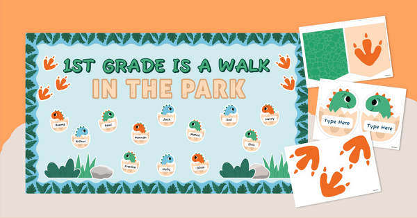 Go to 'A Walk in the Park' - Dinosaur Bulletin Board for Back to School teaching resource