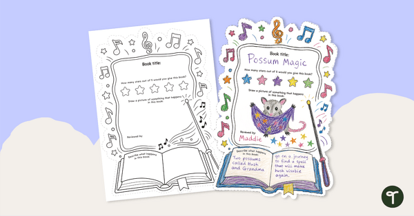 Image of Music-Themed Book Review Template
