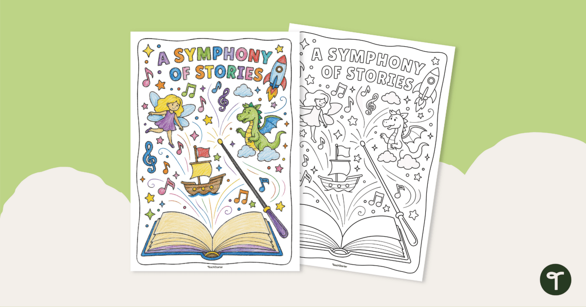 Symphony of Stories Colouring Page teaching resource