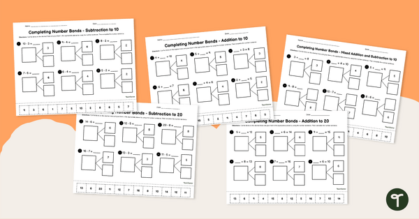 Go to Number Bonds Worksheet- Cut and Paste teaching resource