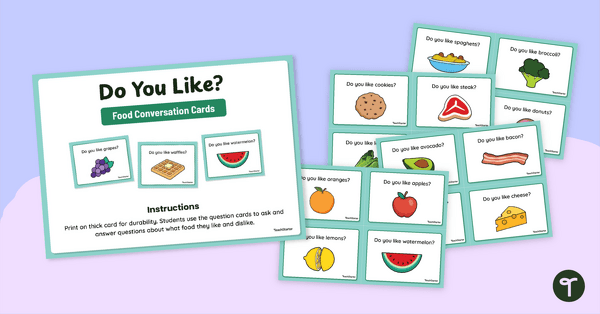 Go to Do You Like? Food Conversation Cards teaching resource